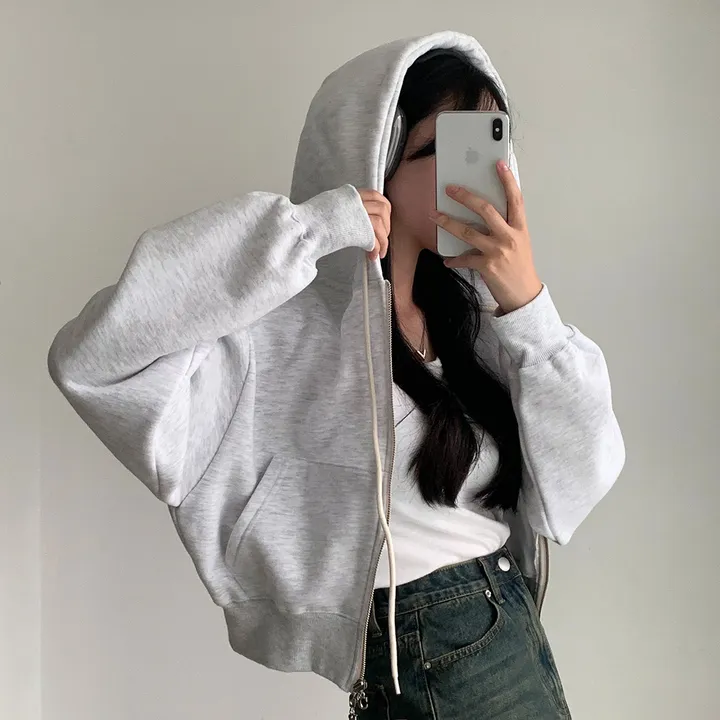 [완전인기✨/백염컬러 당일출고!] 자체제작 크치Made 꿈에 나온 핏, 투웨이 양기모 크롭 후드집업 ver 아우터 자켓 - zipup 상세 이미지 170