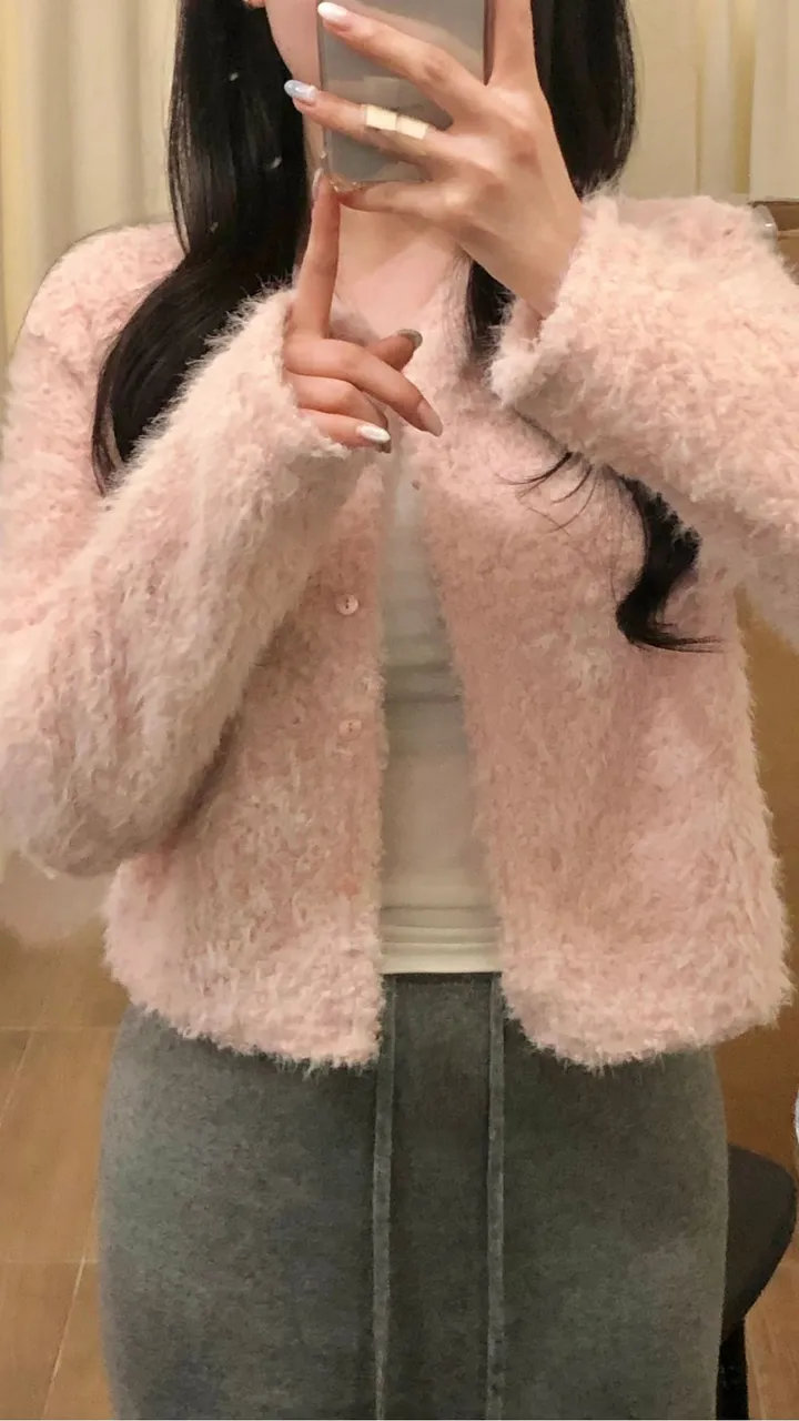 당일🚀[봄아우터/고퀄🤍] 퍼피 뽀글이 부클 퍼 가디건 2color 상세 이미지 27