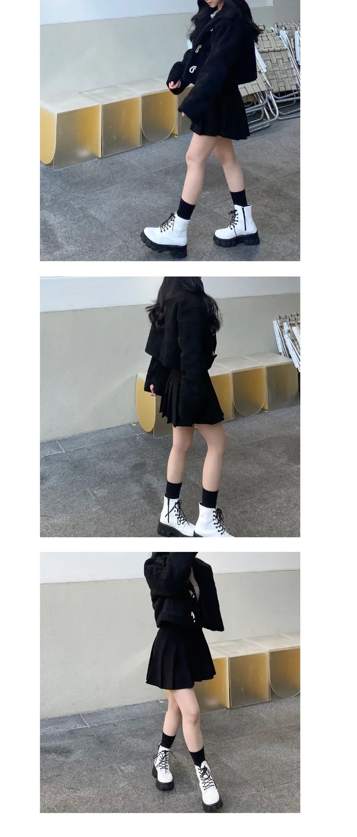 [라스트세일][데이트룩⛄] 털빠짐x, 더플 뽀글이 무스탕 자켓 떡볶이 코트 플리스 누빔 숏 코트 [데이트룩/ 여친룩/ 연말룩/ 신년룩 추천] 상세 이미지 16