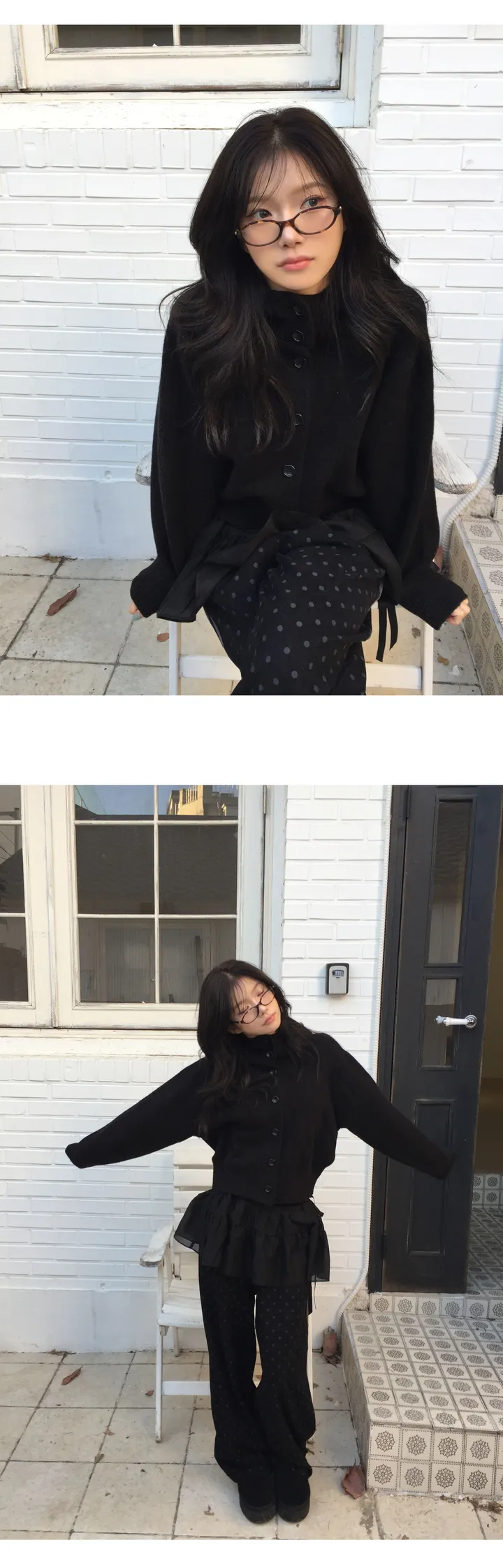 [데일리/빈티지🖤] 모루카 후드 버튼 하이넥 니트 가디건-5color 상세 이미지 21