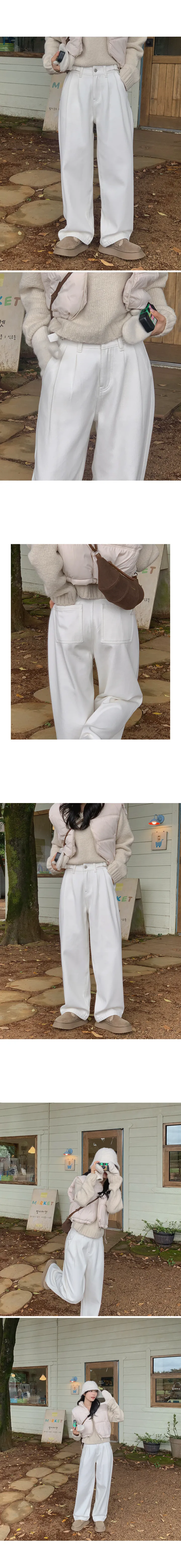 [오늘출발][New브라운🤎후끈융기모🔥기모바지] 융기모 투스트랩 와이드 팬츠 (기모와이드,겨울바지,코튼와이드,스트랩팬츠) 상세 이미지 22