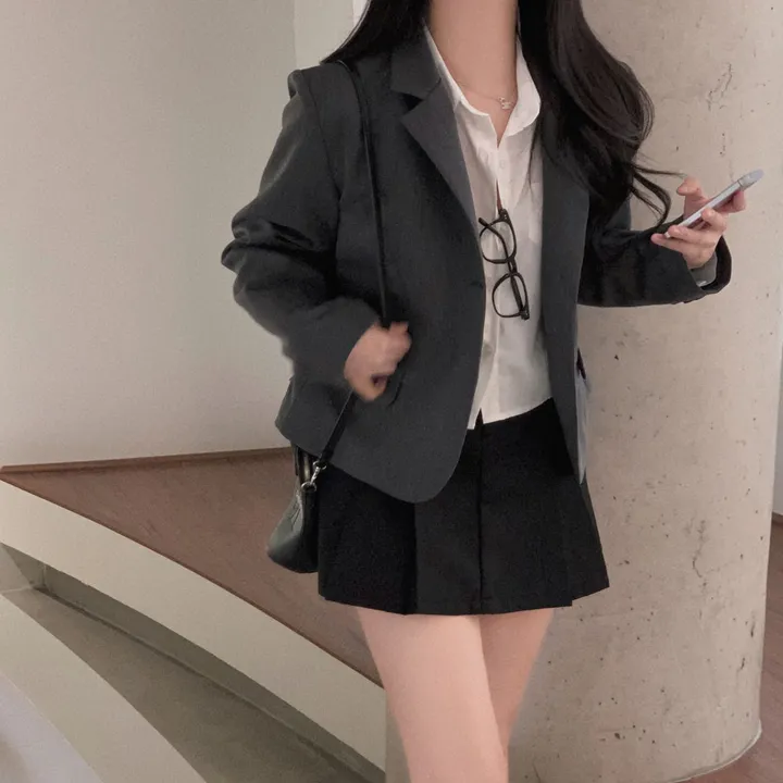 [봄자켓 종결!/🌸신상!]으른핏 클래식 원버튼 카라 포켓 베이직 숏자켓 상세 이미지 9