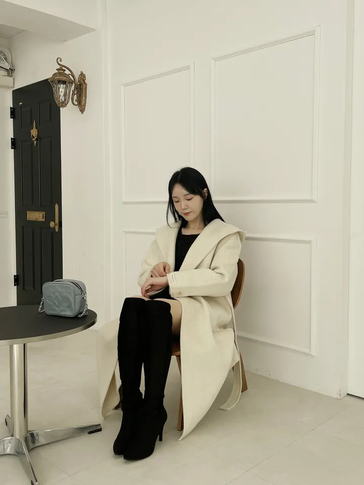 자체제작 원단부터 다른 핸드메이드 양모 후드코트 리얼빅사이즈, 가벼운코트,연말룩, 하객룩 110까지 상세 이미지 16