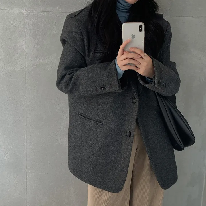 [wool100%/브랜드공정]  윈터 싱글 투버튼 카라 리얼 울 자켓 블레이저 - jk 상세 이미지 26