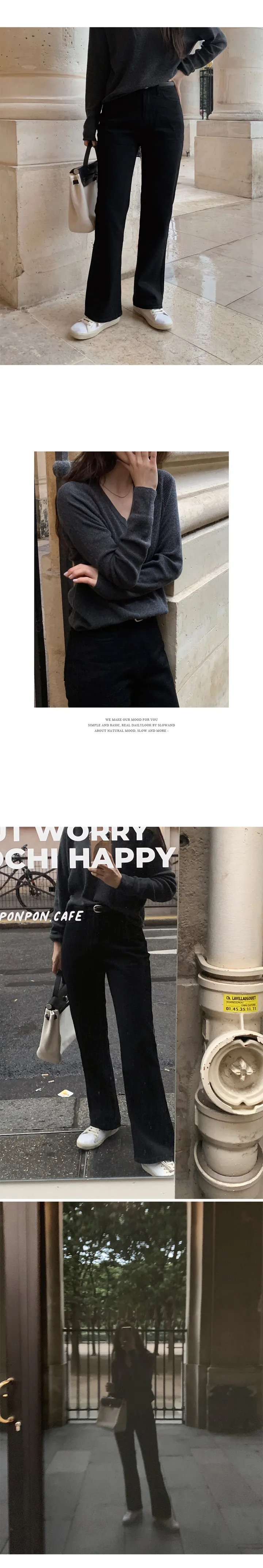 [🖤핏보장] 프리미엄 세미부츠컷 블랙진 (+베이직/롱ver) - 4 size (SLOWMADE/자체제작/부츠컷/인생데님/난스판/키작녀바지/블랙데님/사이즈세분화) 상세 이미지 20