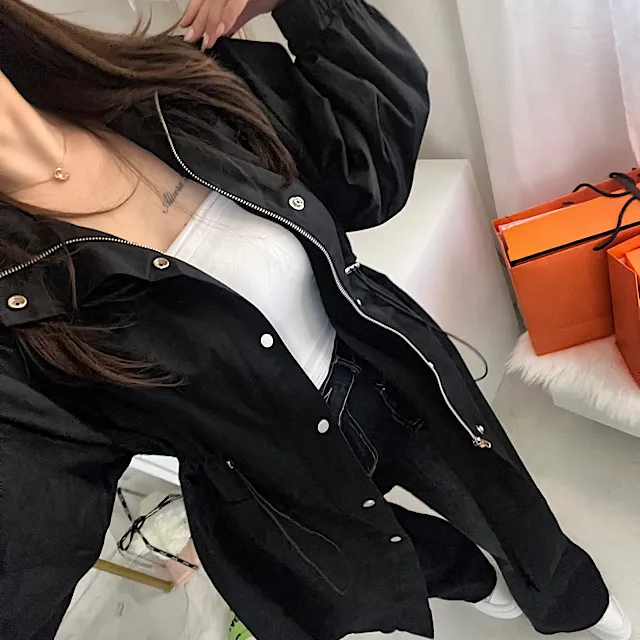 [⚡️당일출고⚡️/*남은수량마지막*] 휘뚜루마뚜루 데일리 허리 스트링 카라넥 롱 트렌치 코트 상세 이미지 4
