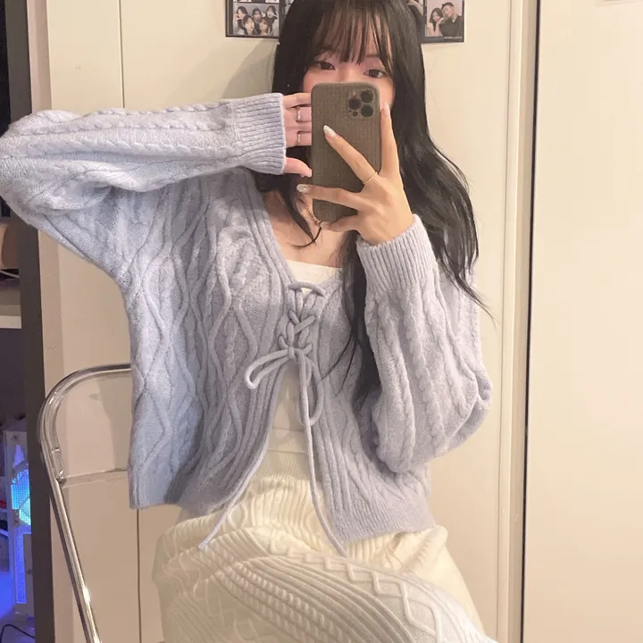 주문폭주🍓[3000장 돌파!!] 딸기우유 머금은 색감, 모아 울 꽈배기 리본 니트 가디건 상세 이미지 23
