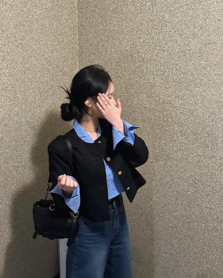 (단독진행/강매템❤️) 노카라넥 금장 단추 스웨이드 자켓 상세 이미지 4