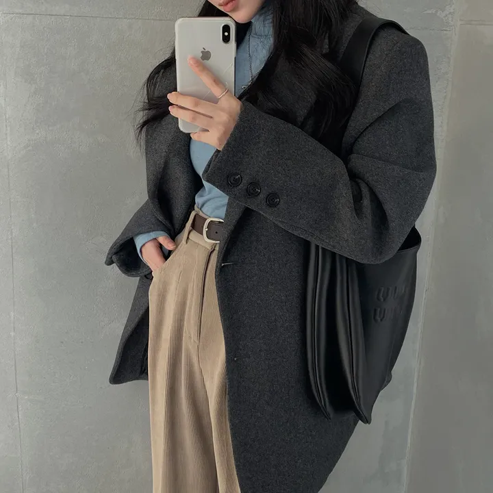 [wool100%/브랜드공정]  윈터 싱글 투버튼 카라 리얼 울 자켓 블레이저 - jk 상세 이미지 27