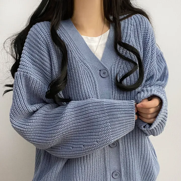 [봄가을/데일리핏] 러블리한 하찌 v넥 오버핏 가디건cd 상세 이미지 2