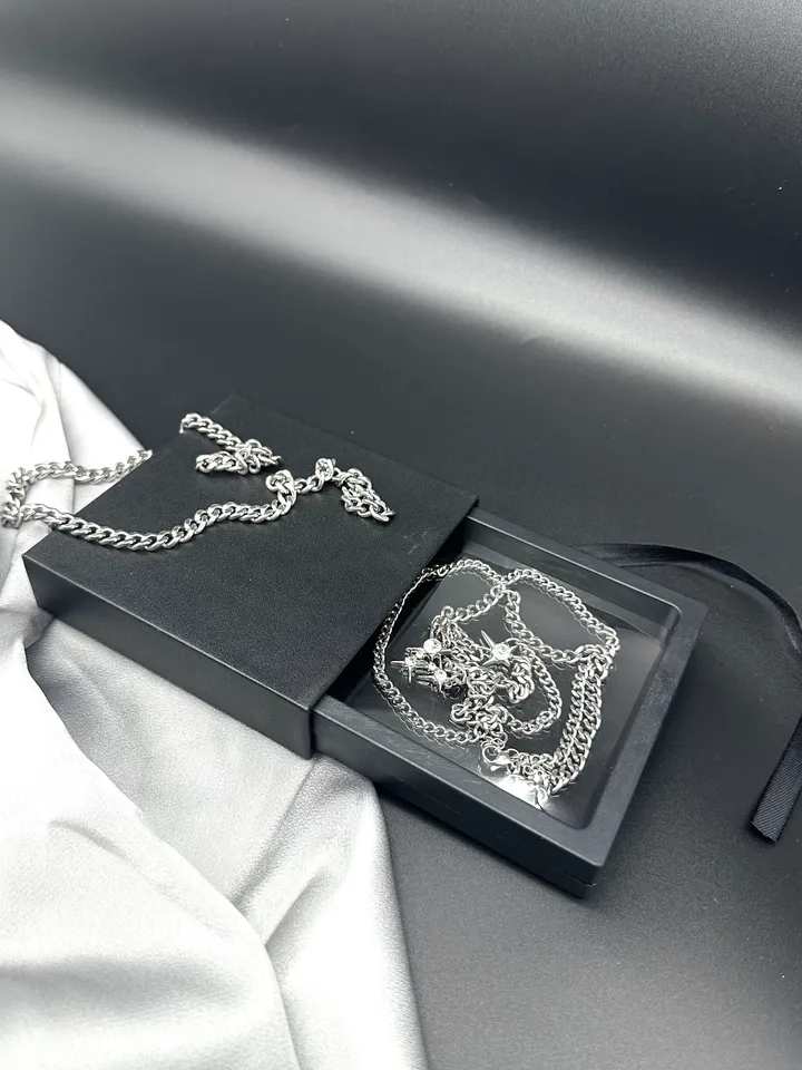 💀8차 재입고☠️ 목걸이 힙한 실버 기하학 y2k 남녀공용 silver stone necklace 상세 이미지 11