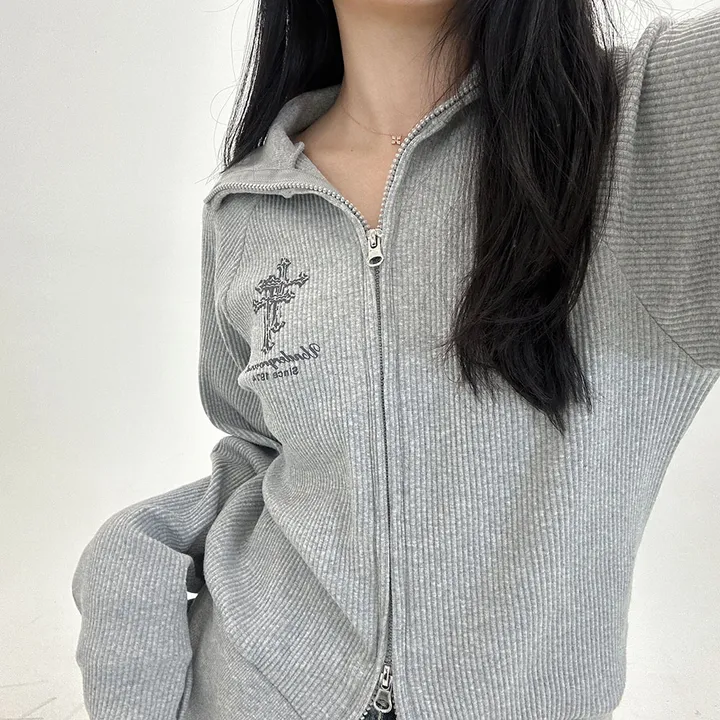 [말라핏/허리잘록] 세인트 골지 투웨이 집업 - 3color 상세 이미지 26