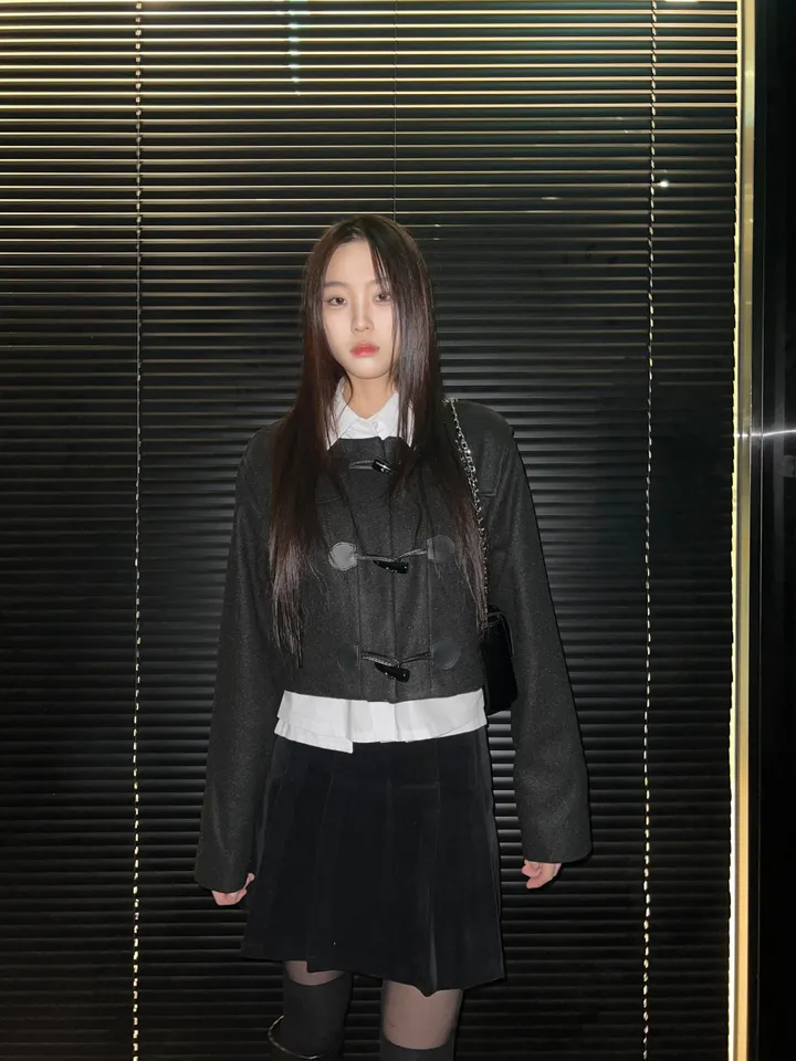 [24재입고] 윈터 더플 코트 크롭 자켓 (Black) 상세 이미지 23