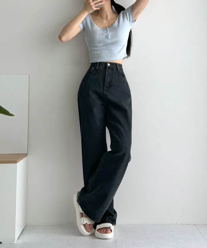 [3단기장/~2XL/6color/핫아이템]노수선와이드기획데님팬츠 상세 이미지 58