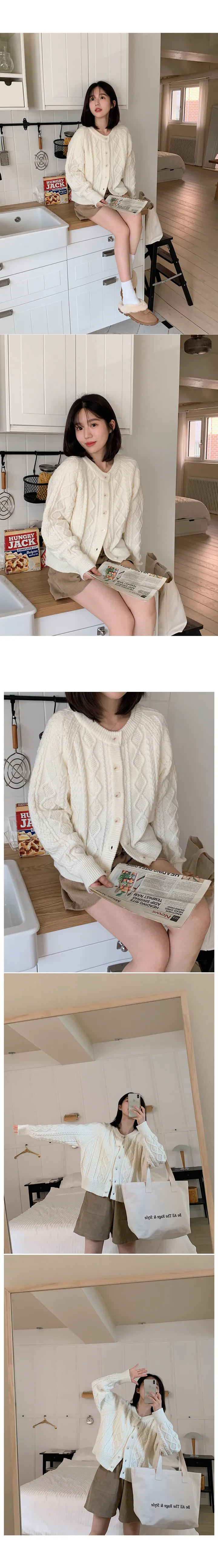 🚀당일발송🚀[landmade/울70]휘낭시에 케이블 어텀 니트 가디건 (4color) 상세 이미지 8