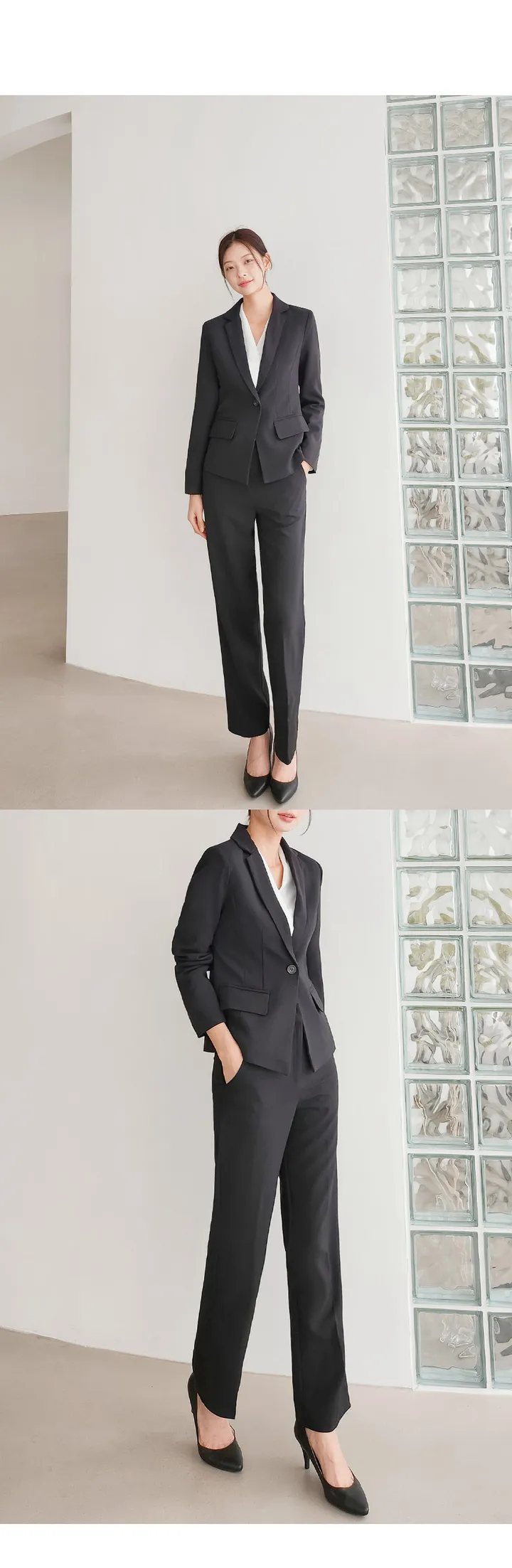 [2만장판매 가성비 바지정장세트] 44~100(XS~3XL) 면접복장 유니폼 발표의상 블랙 상세 이미지 26