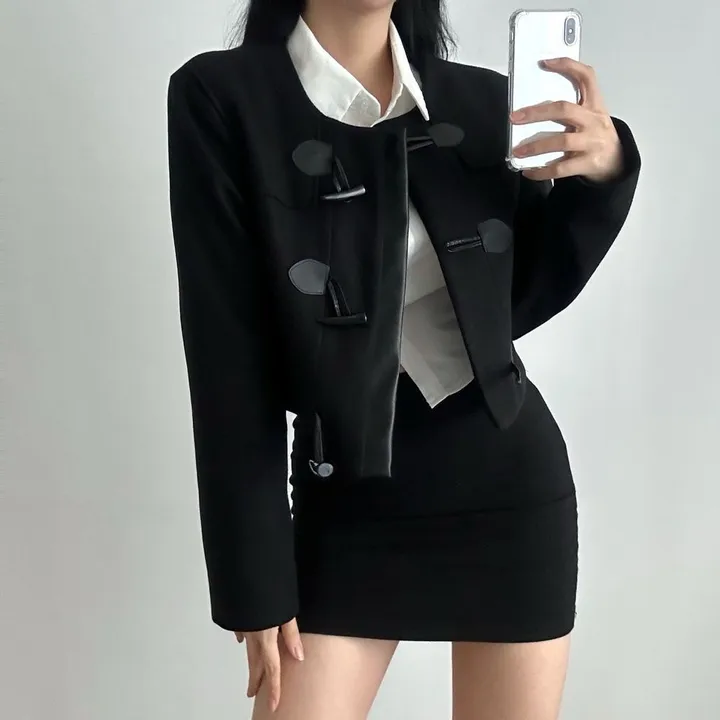 최저가🫶🏻[핏존예/유니크] 블랙 숏 크롭 누빔 안감 떡볶이 자켓 코트 상세 이미지 10