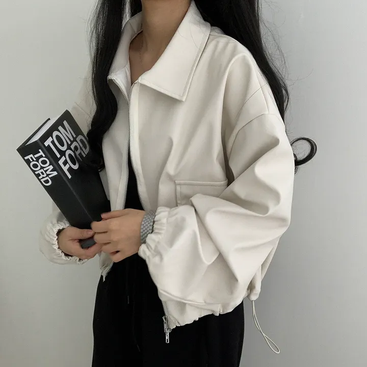 [ 봄신상 ]루즈핏 투웨이 레자 숏점퍼 상세 이미지 52