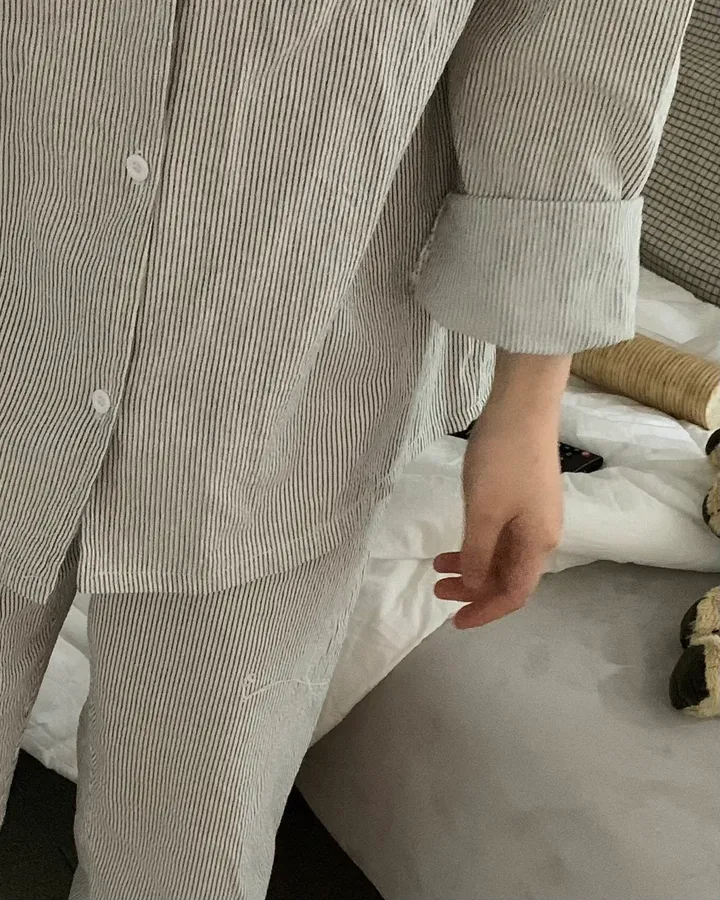 [자체제작/누적 4000장][2size] shirt pajamas set - special color!/dark grey 커플잠옷 상세 이미지 11