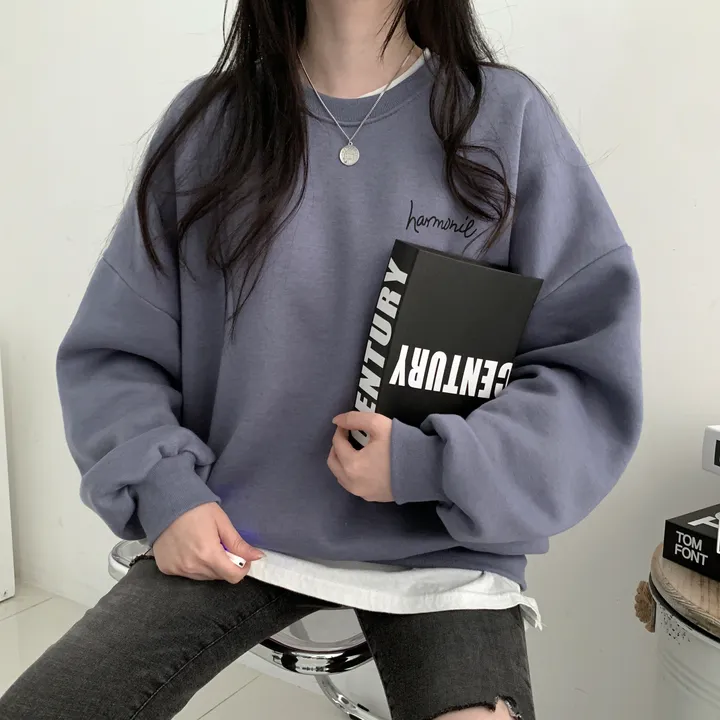 당일발송⚡[데일리/묶음할인] 심플 오버핏 하모니 레터링 맨투맨 4color 상세 이미지 28