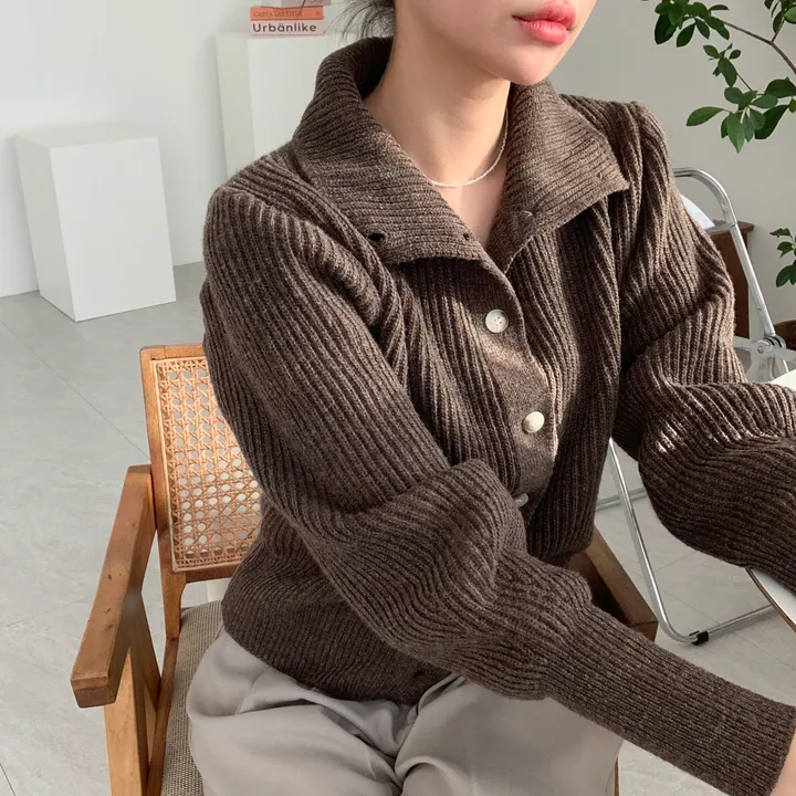 [주문폭주🔥BEST🤎/6col/고퀄리티] 미엘 캐시니쥬 카라 폴라 니트 가디건 상세 이미지 8