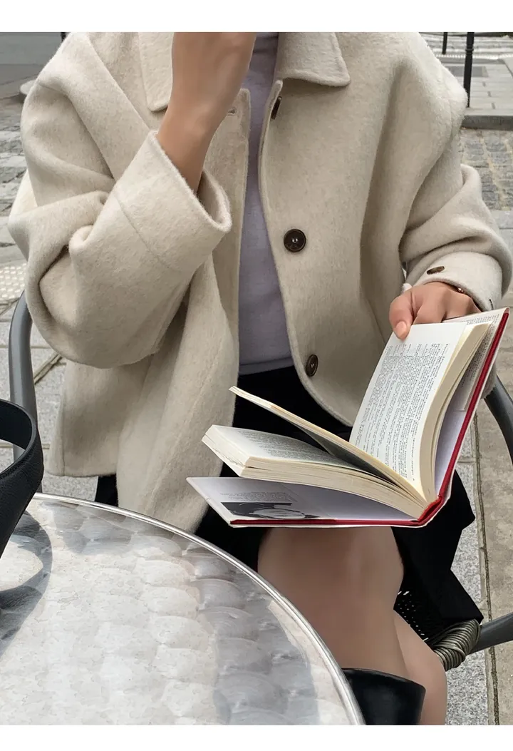 [자체제작/3천장돌파/S-L]프롬드 소프트 울 히든단작 핸드메이드 숏 코트 상세 이미지 37