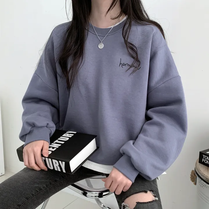 당일발송⚡[데일리/묶음할인] 심플 오버핏 하모니 레터링 맨투맨 4color 상세 이미지 30