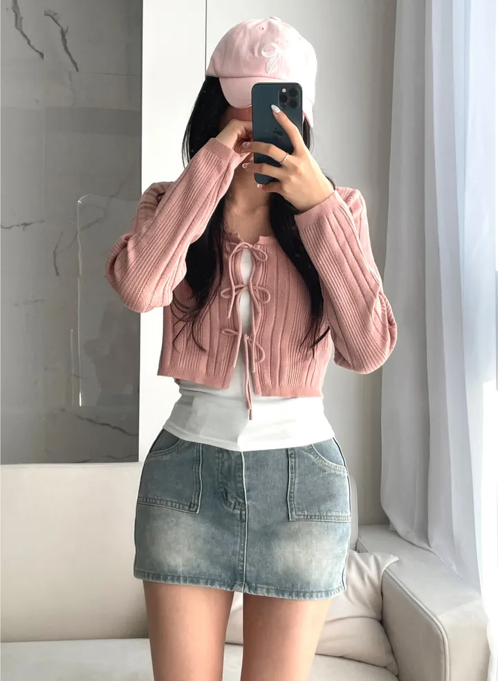 [주문폭주🤍/리본포인트!]  💘남심 저격해버릴 리스 쓰리리본 가디건 상세 이미지 26