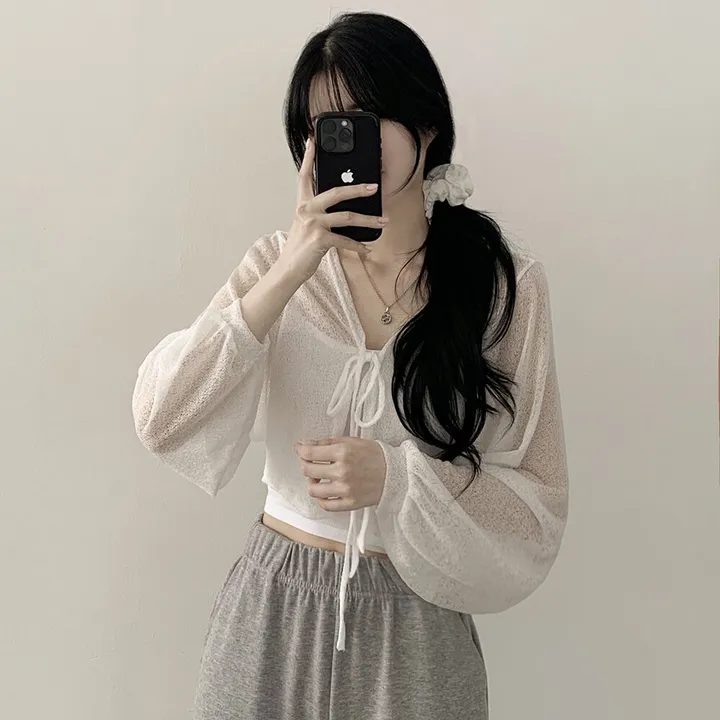 [안입은듯시~원!] 아이스쿨 아방핏 리본 크롭 볼레로 여름가디건 상세 이미지 2