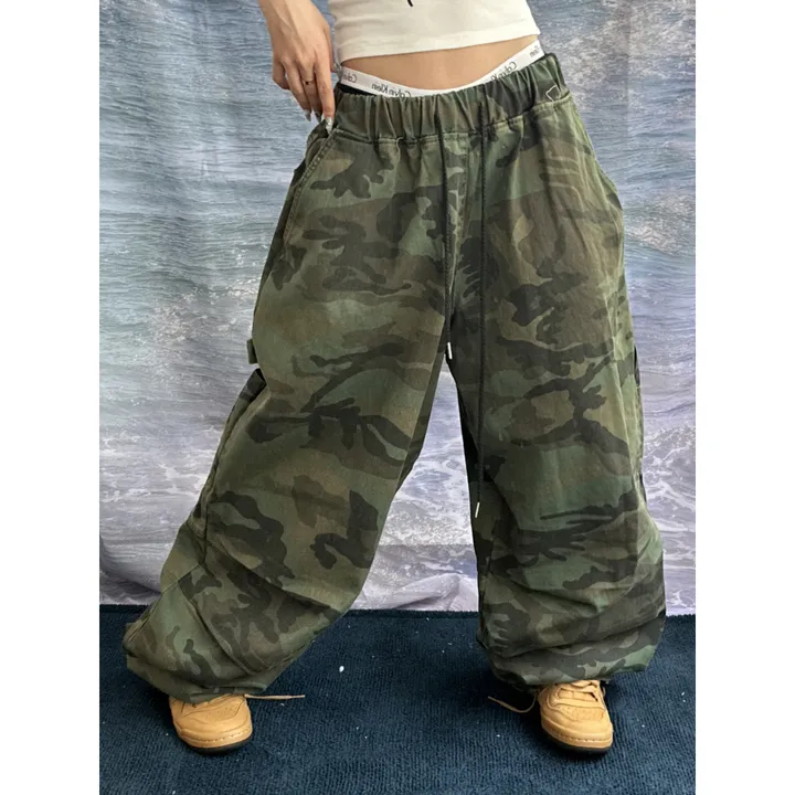 [UNISEX/소장추천!]밀리터리 카모 카펜더 스트랩 포인트 핀턱 와이드 벌룬 팬츠(2color/3-5일 여유주문) 상세 이미지 6