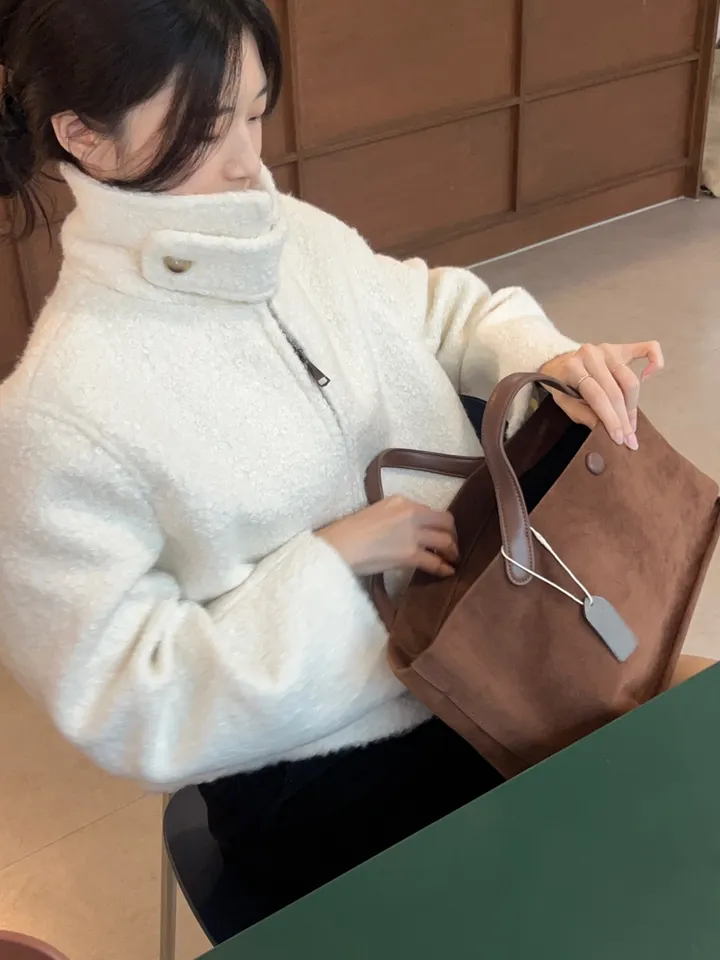 [주문폭주] 크리미 하이넥 숏코트 - 2col 상세 이미지 5