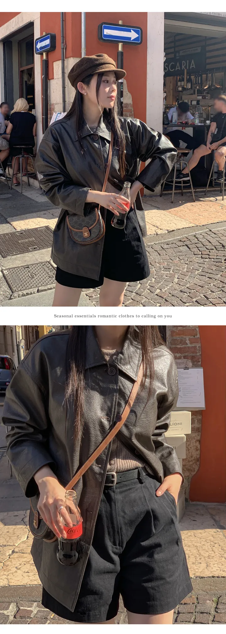 [자체제작/오늘출발/1만장돌파!]#봄🌷 바텐 오버핏 하프 레더 자켓 (데일리룩/개강룩/봄아우터/봄자켓/레더자켓/가죽자켓/루즈핏) 상세 이미지 79