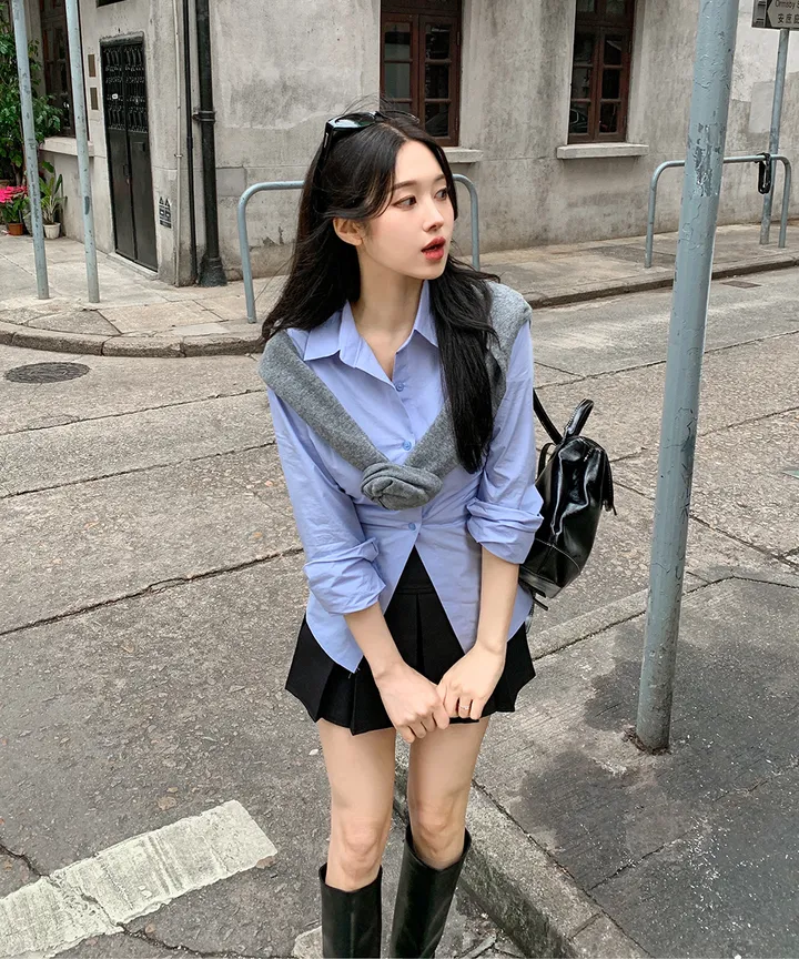 [귀욤아방핏🤎완전강츄] 하이넥 하프 숏 트렌치코트 오버핏 루즈핏 A라인 케이프 바바리 자켓 야상 점퍼 봄 가을 간절기 아우터 데일리룩 2COL 상세 이미지 32
