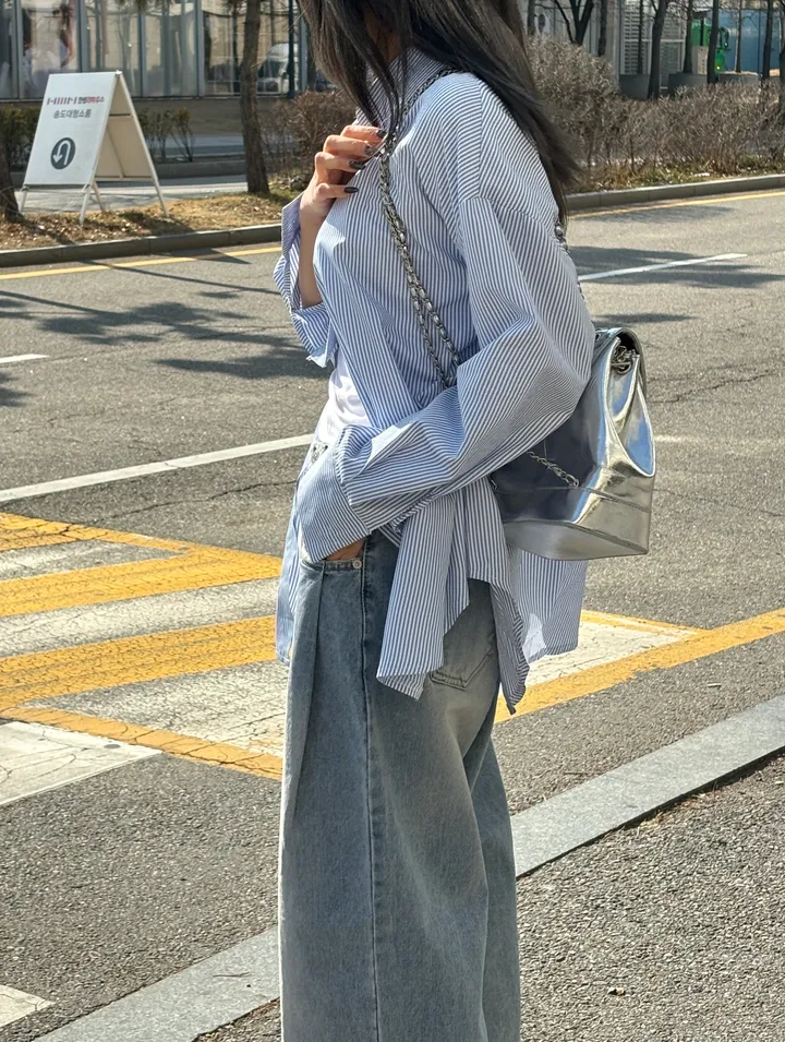 데일리 마린 핀턱 벌룬 와이드팬츠 상세 이미지 10