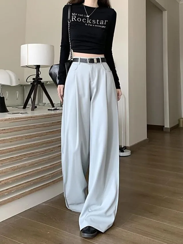 [S~4XL] 짐빔 와이드팬츠 여리여리핏 투핀턱 슬랙스 뒷밴딩 맥시 와이드 핀턱 봄 여름 슬랙스 밴딩팬츠 빅사이즈 정장바지 루즈핏 하이웨스트 상세 이미지 17