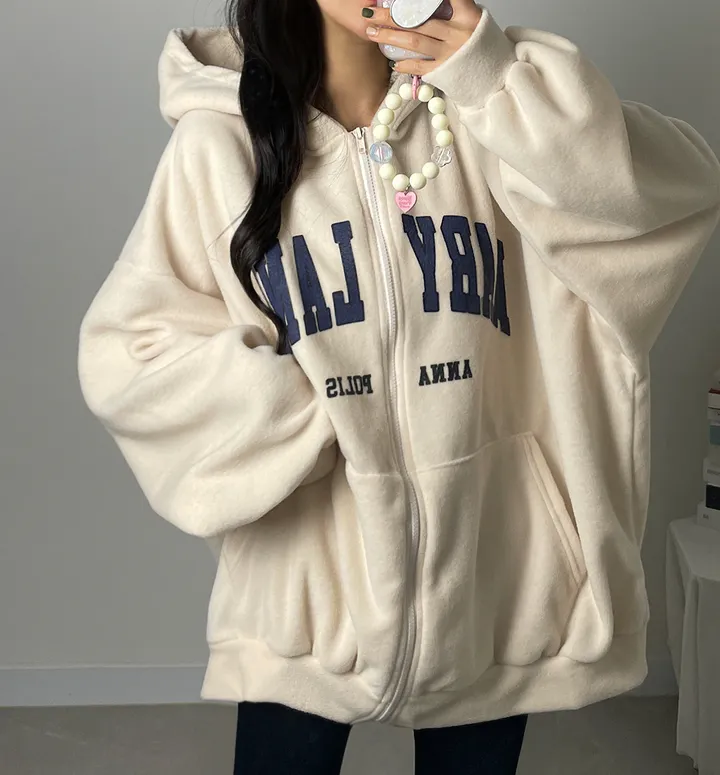 (*포근/가벼움*) 마리 후리스 점퍼 플리스 후드 집업 양털 털 겨울 빅사이즈 루즈핏 오버핏 남녀공용 잠바 아우터 상세 이미지 9