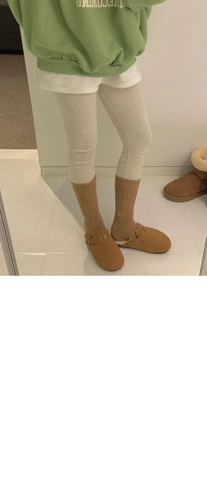 [데일리템/따뜻해요☕]스판 피치 기모 레깅스 (4color) 상세 이미지 3