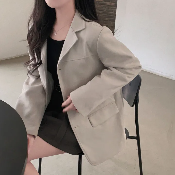 [갓성비!]차분한 감성,스웨이드 루즈핏 하프 카라 자켓 상세 이미지 17