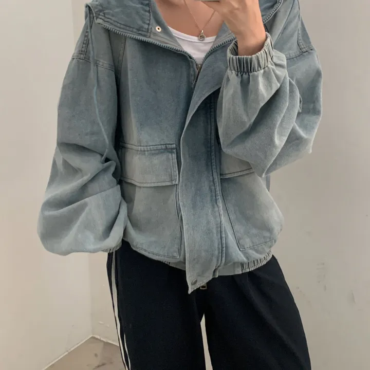 [단독!2가지버전💫/투웨이!] 데님 밴딩후드 투웨이 크롭,루즈핏 야상점퍼/집업 - 2color 상세 이미지 41