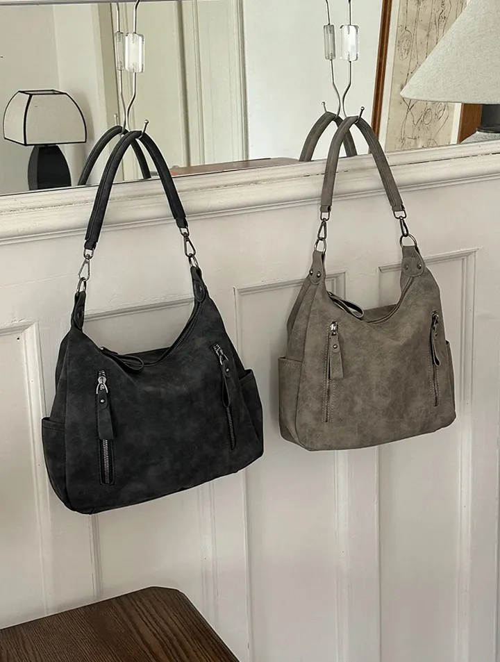 가을겨울 세무가방 2way zipper vintage shoulder bag 상세 이미지 12