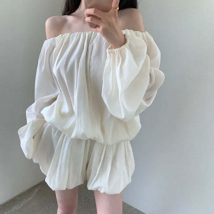 아브 볼륨 퍼프블라우스+ 밴딩 숏팬츠 투피스 상세 이미지 9