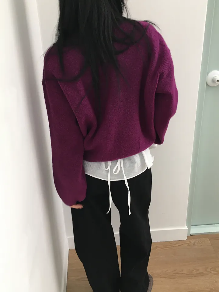 MD픽💜 엘가 라운드 세미크롭 니트 가디건(9color) 상세 이미지 12