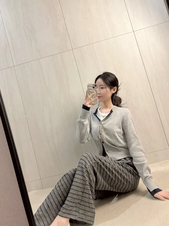 3color) 배색 포인트 소매절개 가디건 *배색가디건, 니트가디건 상세 이미지 22