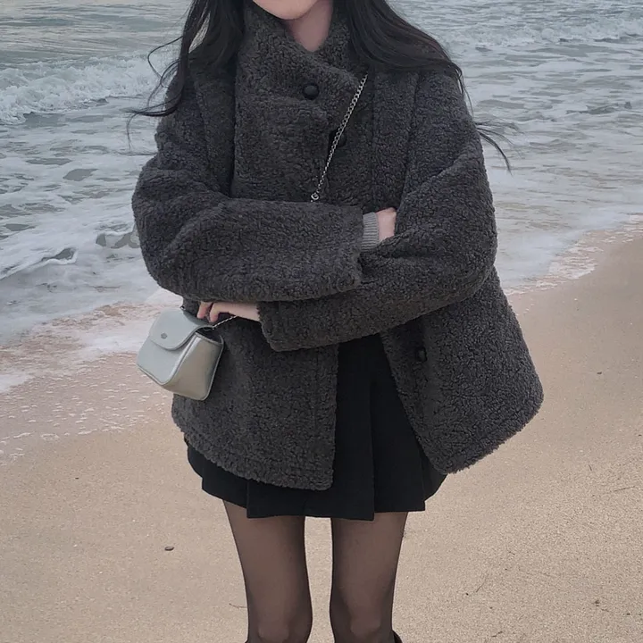 [왕아방핏🤎/주문폭주✨]후회없는 선택,푸들 양털 오버핏 하프 스웨이드 퍼자켓,코트 상세 이미지 79