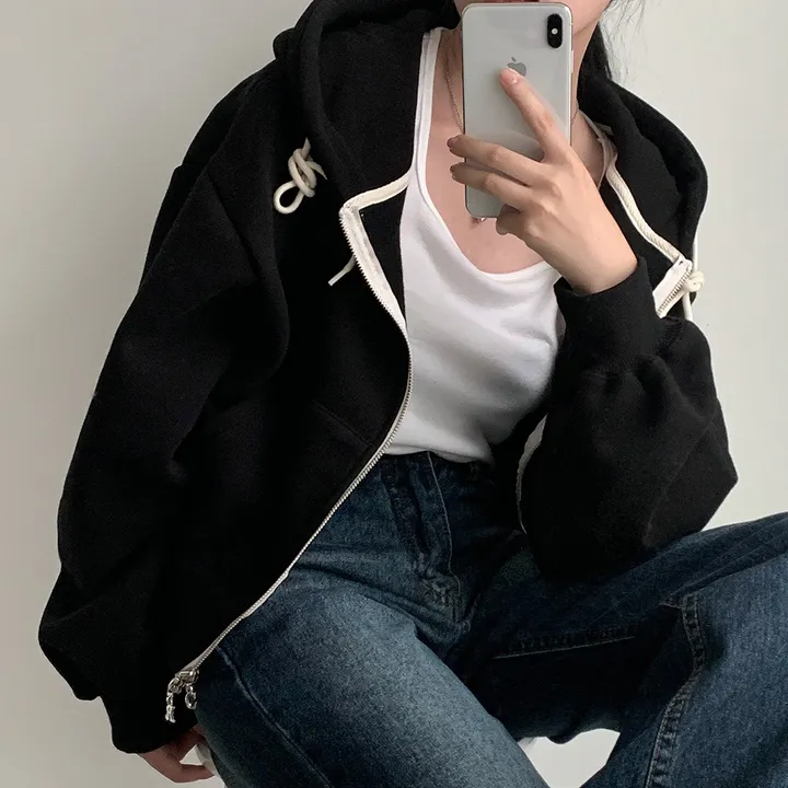 [완전인기✨/백염컬러 당일출고!] 자체제작 크치Made 꿈에 나온 핏, 투웨이 양기모 크롭 후드집업 ver 아우터 자켓 - zipup 상세 이미지 212