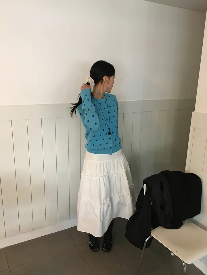 땡땡이 도트 가디건 (2color) 상세 이미지 8