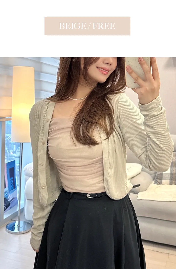 [고백공격주의] 쉬폰 레이스 셔링 나시 가디건 세트 투피스 상세 이미지 20