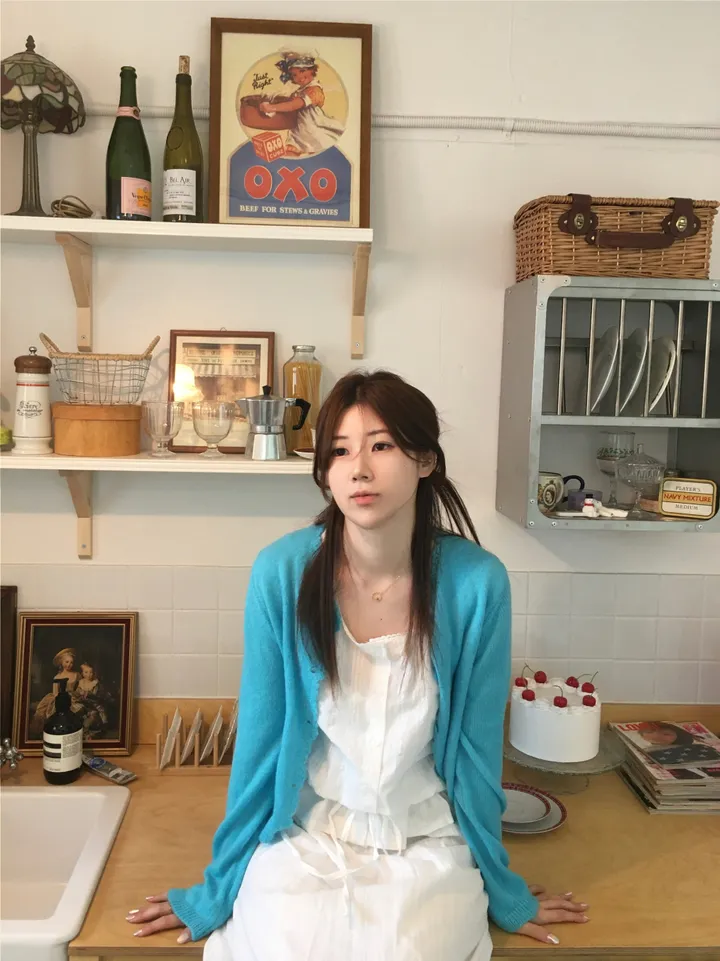 [봄신상💐](5colors/파스텔색감🌈🖍️) 레이어드 펀칭 라운드넥 니트 봄 가디건 cd 상세 이미지 73