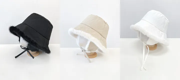 [3col/당일출고] 바스락 밍크털 귀달이모자 여성 겨울 벙거지 방한 군밤 귀도리모자 상세 이미지 3