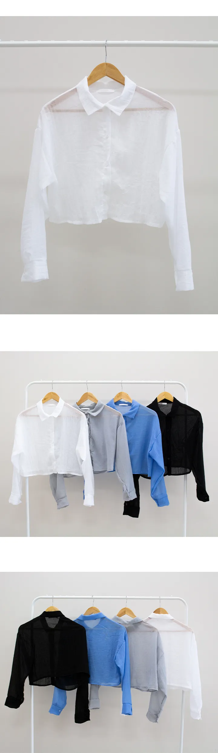 [여름필수/주문폭주] 썸머 크롭 시스루 셔츠 4color 상세 이미지 9